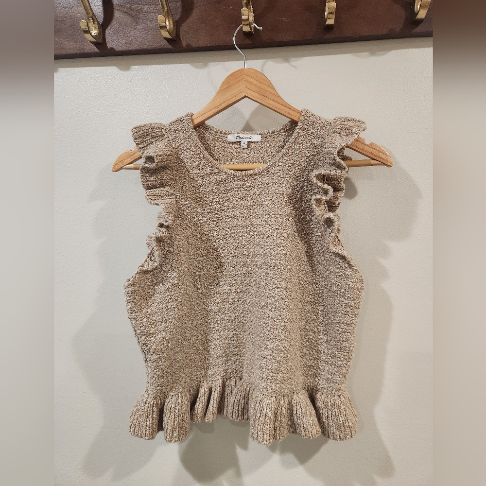 Madewell Textured Knit Sweater in Tan